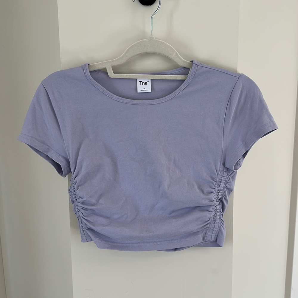 Artizia TNA purple scrunch top